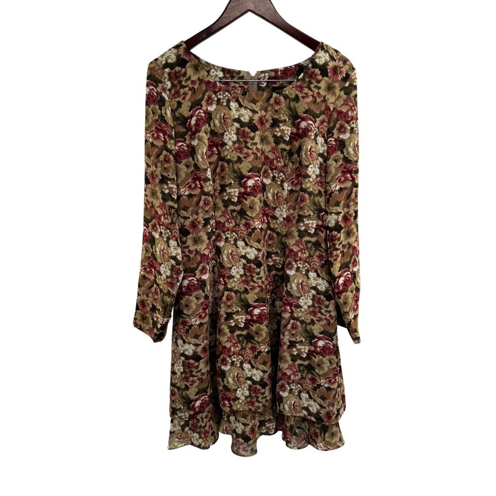 Cottagecore Floral Print Clues Collection Prairie Dress Size 12 LONG SLEEVE